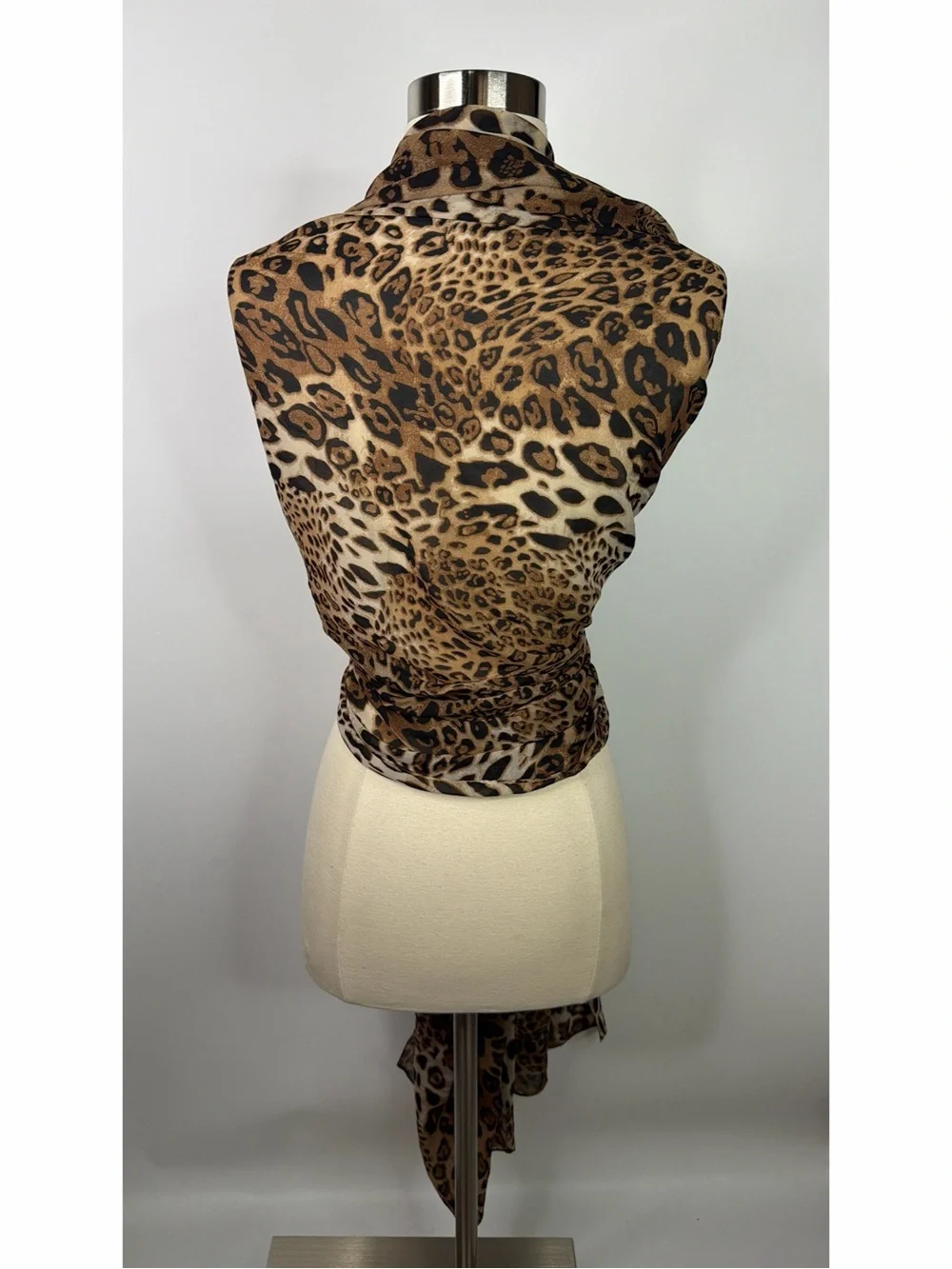 Chico’s oversized Leopard Print Lightweight Scarf Wrap - Brown Animal Print